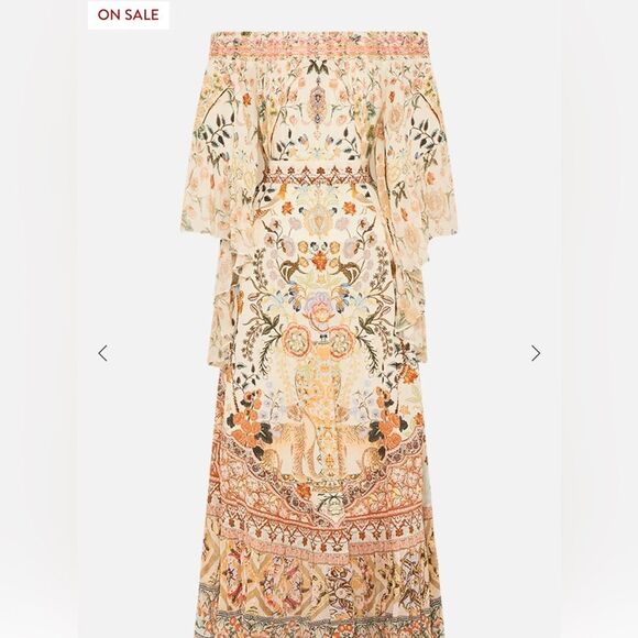 13 NWOT 949.00 CAMILLA High Low Hem Off Shoulder Dress
Honour Of Heirlooms SMALL - Picture 5 of 14